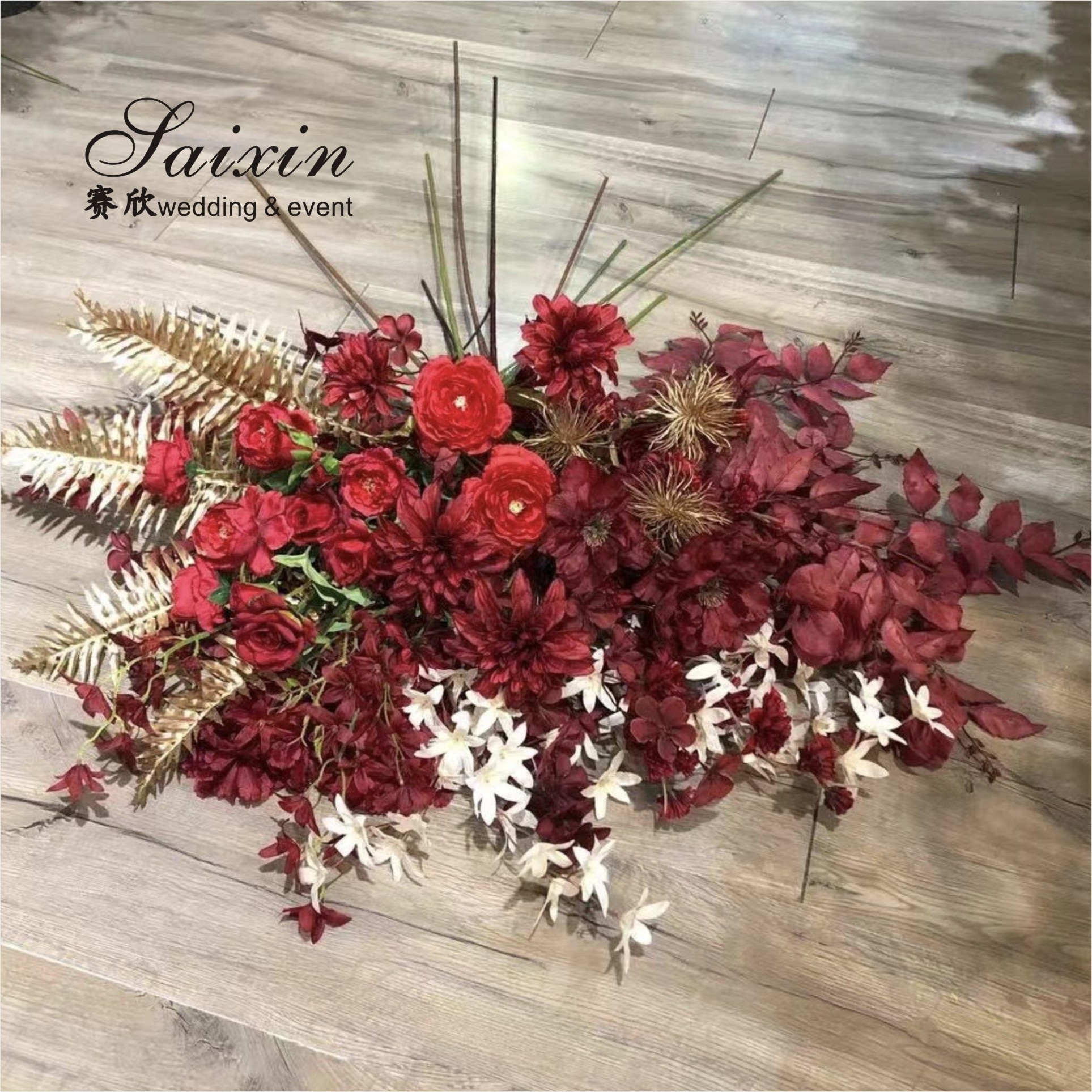 SX-F010 Wholesale high quality red Artificial flowers bouquet for wedding arrangement