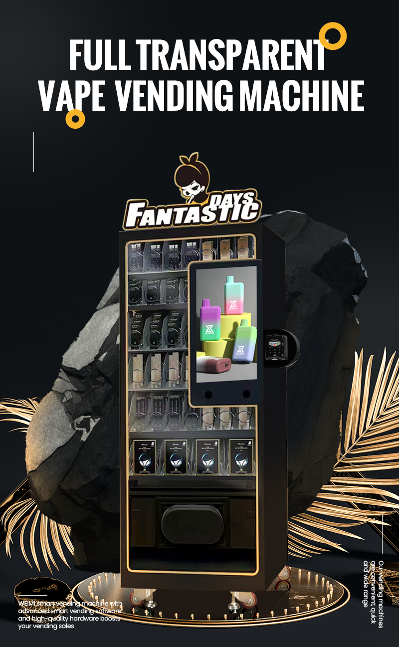 E-Cigarette Business 300 Capacity Floor Standing Vape Vending Machine With Full Glass Door Nayax Card Reader 