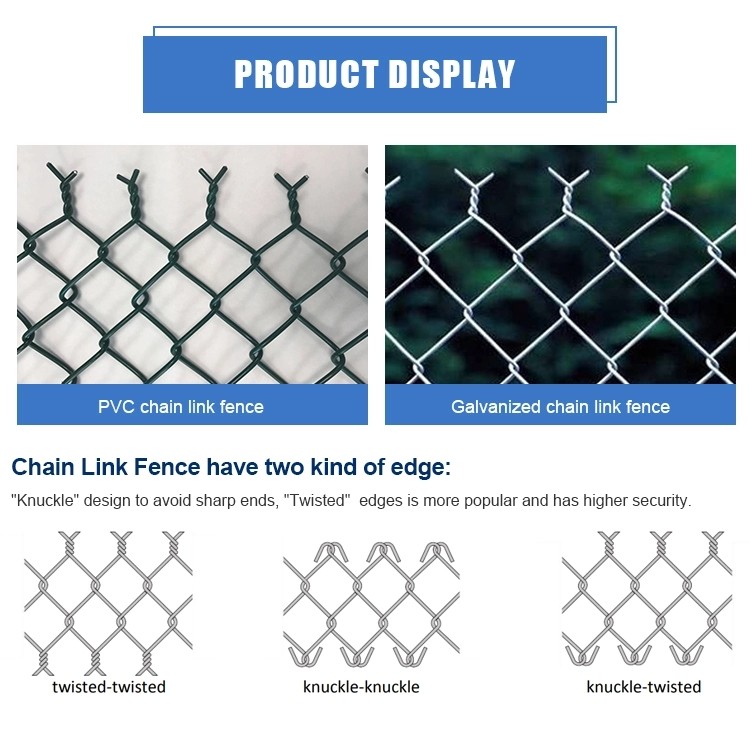 8 Foot Boundary Wall Chain Link Fence Fabric Pvc Coated Use Wire Mesh