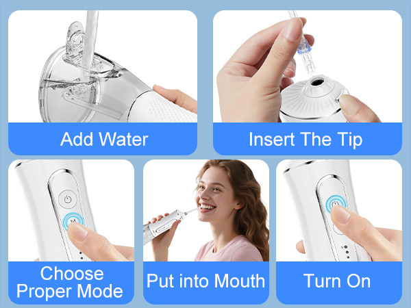 Oral Care Dual Water Dental Floss Picks Smart Sonic Rechargeable Vibration Floss Portable Teeth Cleaner Electric Dental Flosser