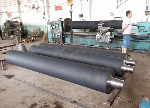 Grooved Rubber Covered Cast Iron Touch Roll Under Dryer For Toilet Paper Making Machine