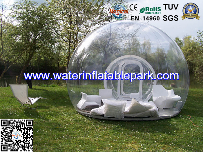 1.0mm Clear PVC Inflatable Lawn Bubble Tent For Family Rest Sleep