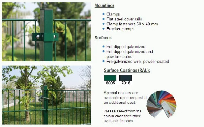 Galvanized / PVC Coated Black Color Double Loop Wire Fence For Protection