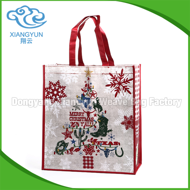 Laminated PP Woven Shopping Bag Customized Printing Woven Bag Reusable