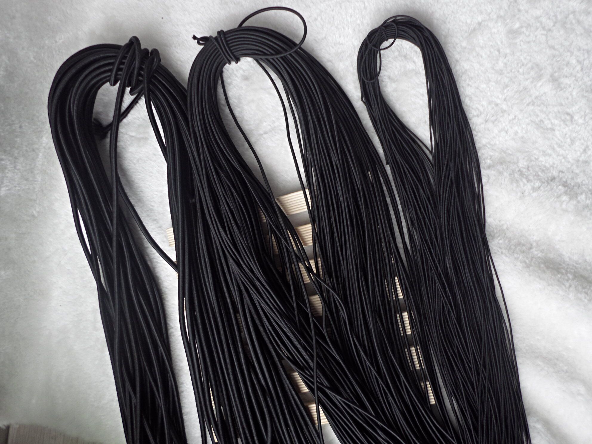 1.5mm Black Round Elastic Cord Polyester Elastic Bungee Cord