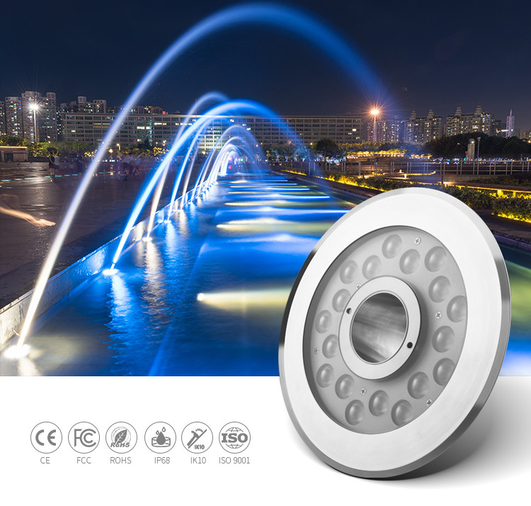 24W VDE LED Underwater Swimming Pool Lights 800LM DC24V FCC