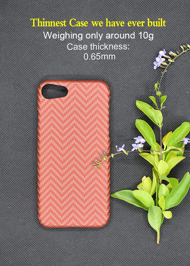 Orange Color M Texture Style Real Aramid Fiber Phone Case For iPhone SE