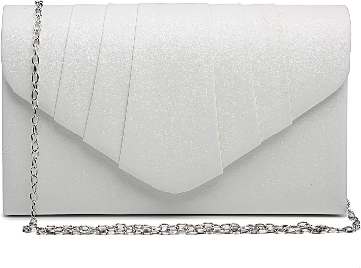 DASEIN WOMEN'S EVENING BAG PLEATED ENVELOPE CLUTCH HANDBAG WEDDING PARTY BRIDAL PURSE