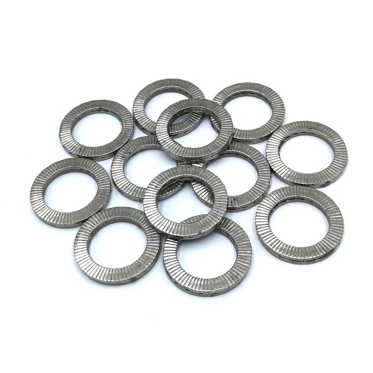 DIN Standard Stainless Steel Two-fold Double Stack Self Locking Washer with ZINC Finish