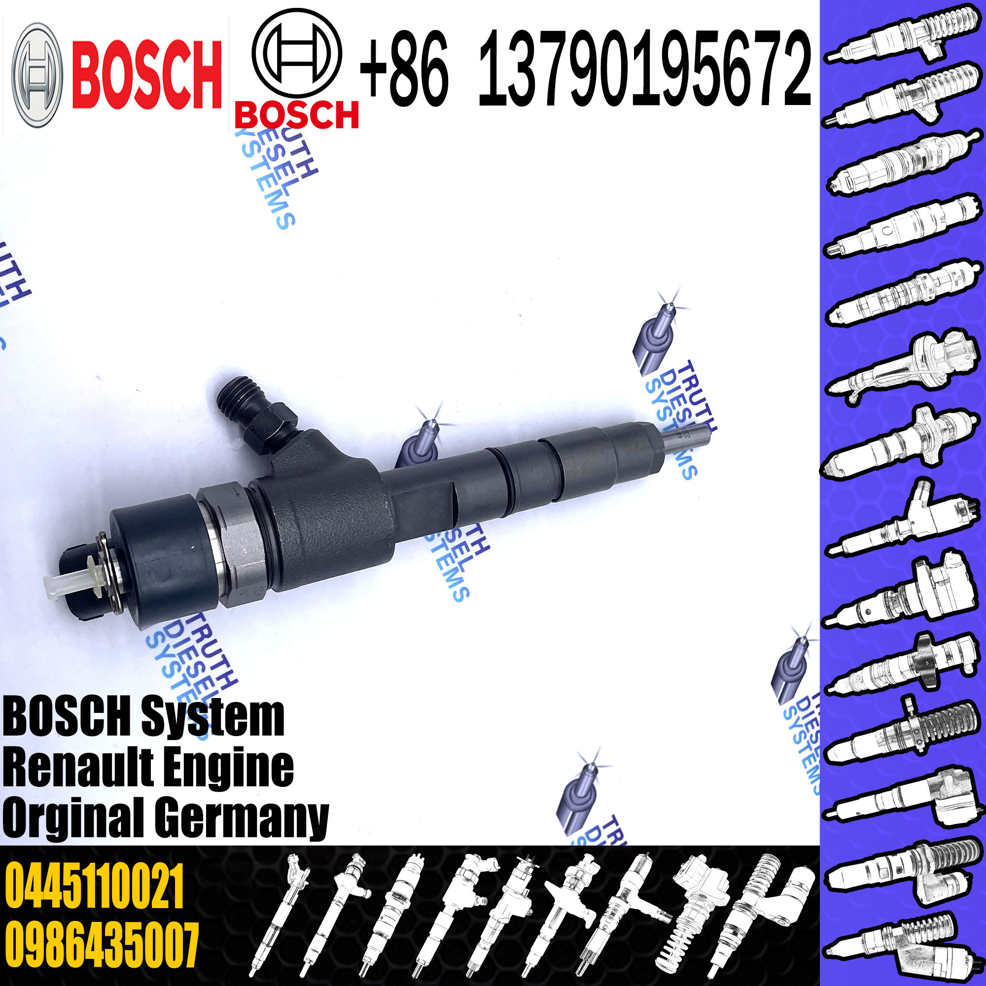 0445110021 Fuel Injector Assembly 110 Series For Common Rail System