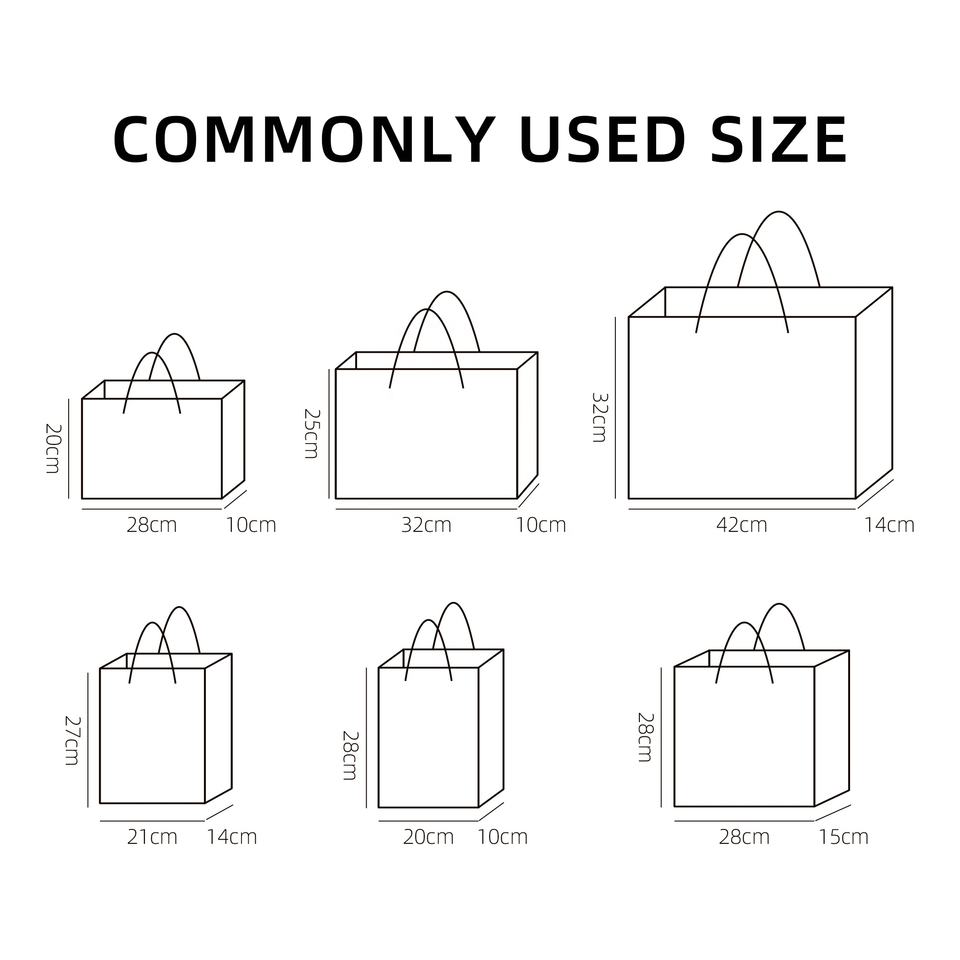 Large White Card Hot Stamping Custom Logo Printing Paper Bag for Clothes and Boutiques