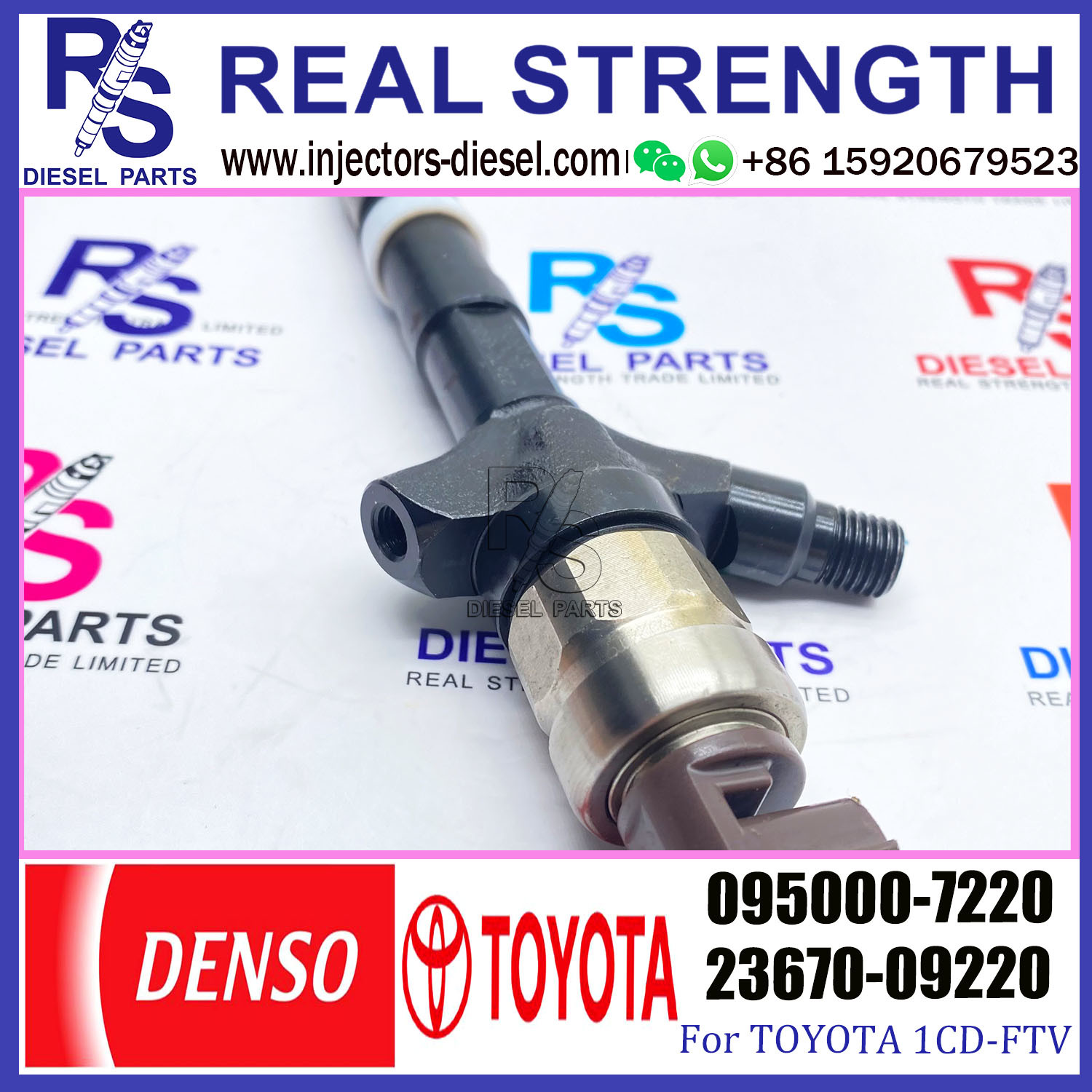 Diesel Fuel Common Rail Injector 095000-7220 095000-7210 095000-7550 23670-09220 23670-0G010 For TOYOTA 1CD-FTV
