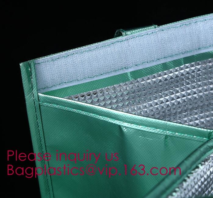 custom bulk waterproof large soft folding food delivery picnic lunch tote grocery cooler bag aluminum foil thermal bags