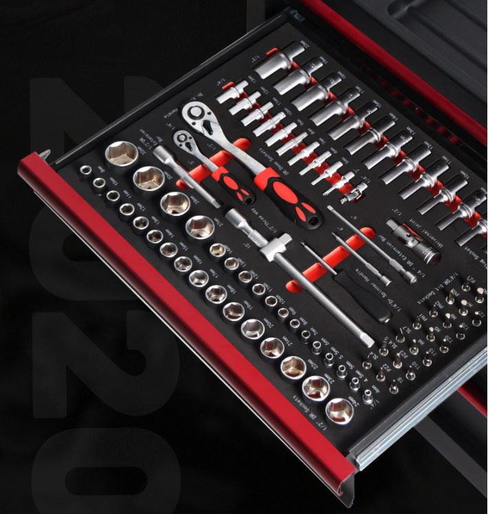 247 Pieces Hand Tools Set High Quality Multi-function 7 Drawer Tool Cabinet