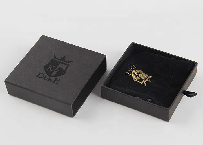 Black Color Luxury Gift Packaging Boxes Reusable Cutsomized Logo For Bracelet