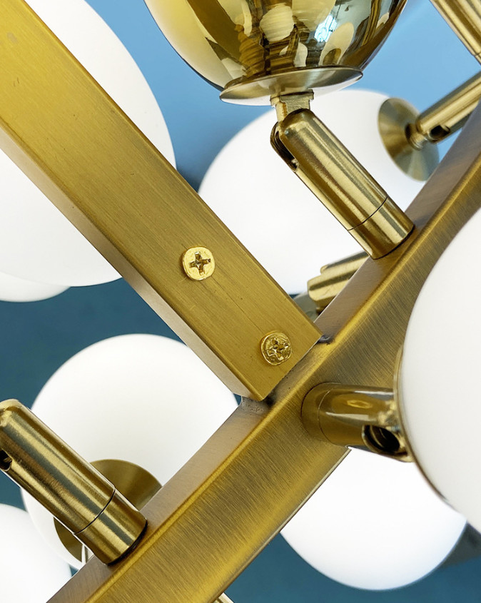 All Copper High End Pendant Lights Stamping White Alabaster Hanging Light Fixtures
