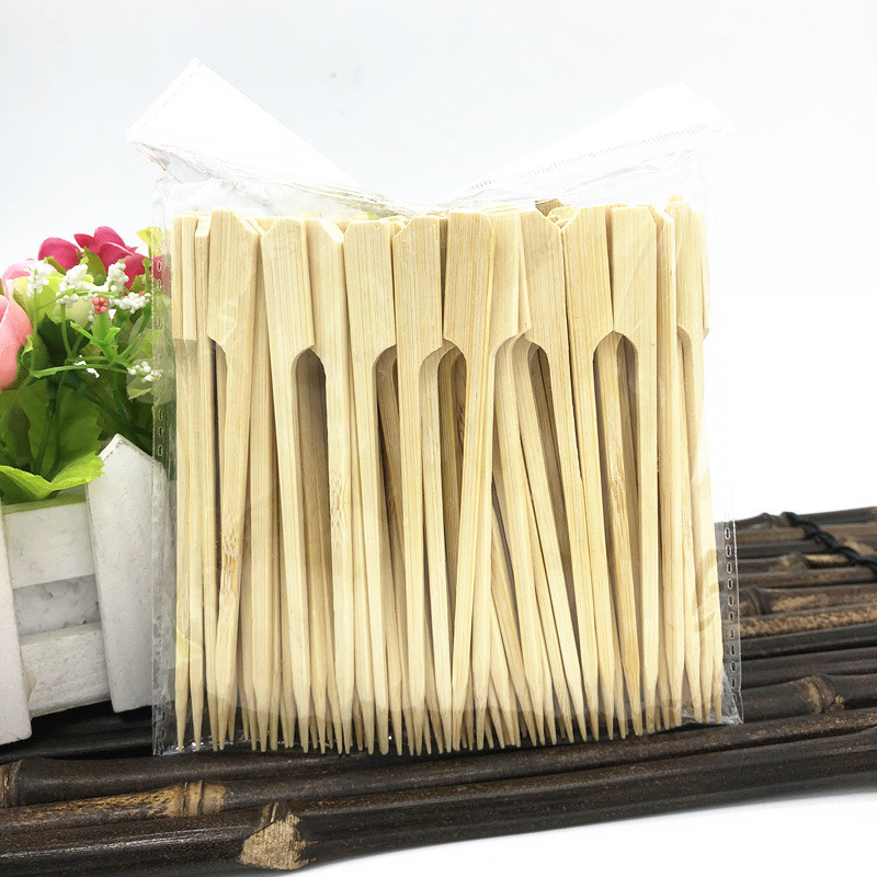 Wooden Paddle Flat Barbecue Bamboo Skewers BBQ Fruit Kebab Disposable