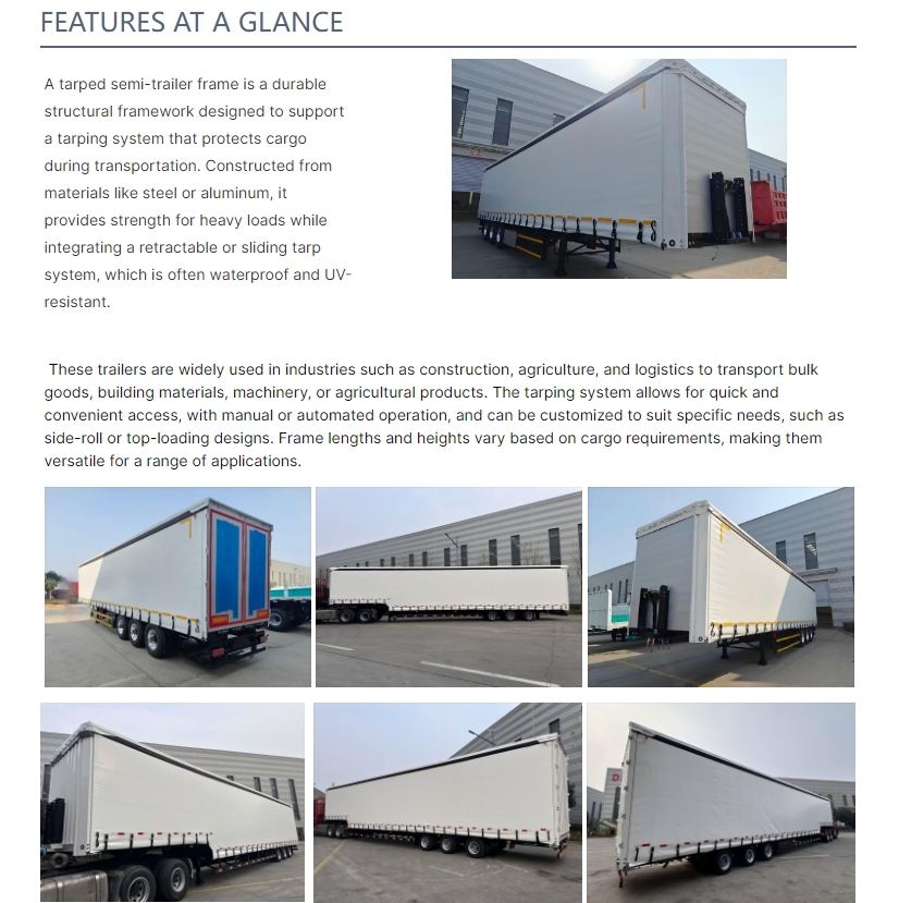 Versatile CIMC Tarped Semi-Trailer For Cargo Protection 38600kg Max Payload