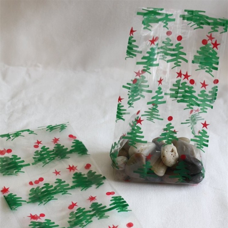 Hot Sale Best Wishes Christmas Candy Bags Plastic Gift Bags Treat Bag