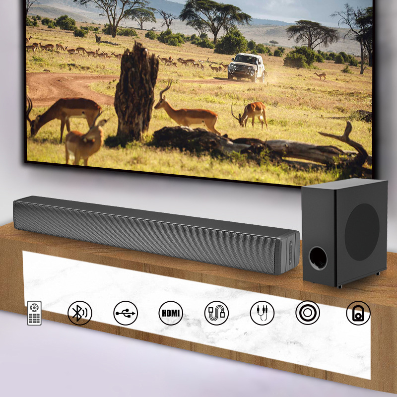 120W TV Wireless Speaker Soundbar , Bluetooth 2.1 Soundbar With Subwoofer