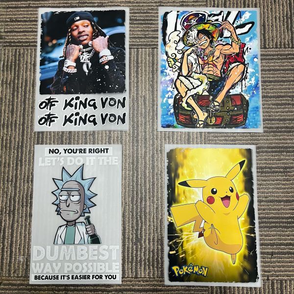 ちどり Pikachu Uchiha Custom Size DTF Heat Transfer Stickers – High Quality PET Film, Durable & Ready To Press For T-Shirt Brand Design
