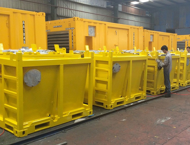 1115KGS Tare Mass Offshore Cutting Mud Skip BV Certified Closed Container for Drilling -20 C Design DNV 2.7-1 Standard
