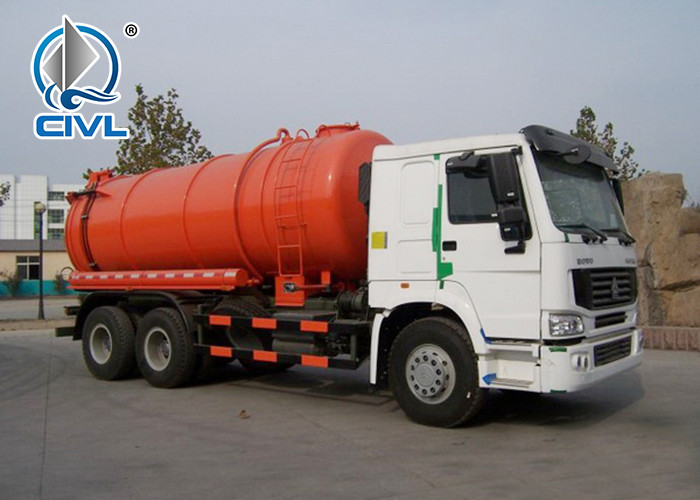 6x4 12m3 SINOTRUK HOWO 336hp Sewage Pump Truck With Safety Belts Tires12.00R20 With Middle lifting and Rear Cover