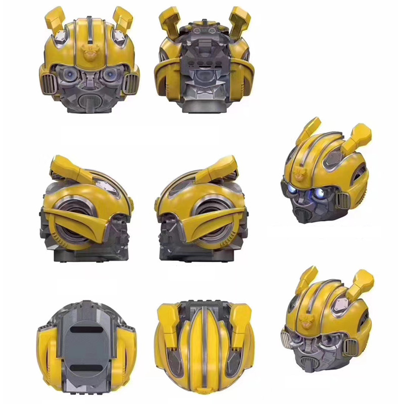 Aluminum ABS Bumblebee Bluetooth Speaker Helmet Stereo Sound With LED Flashing Light