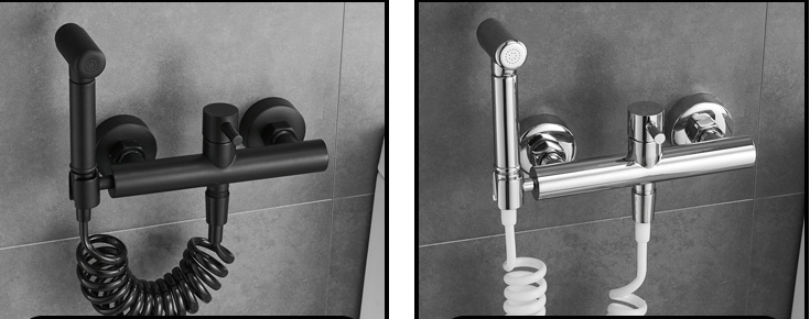 Black Wall Mounted ODM Mixer Tap Sprayer Faucet Set