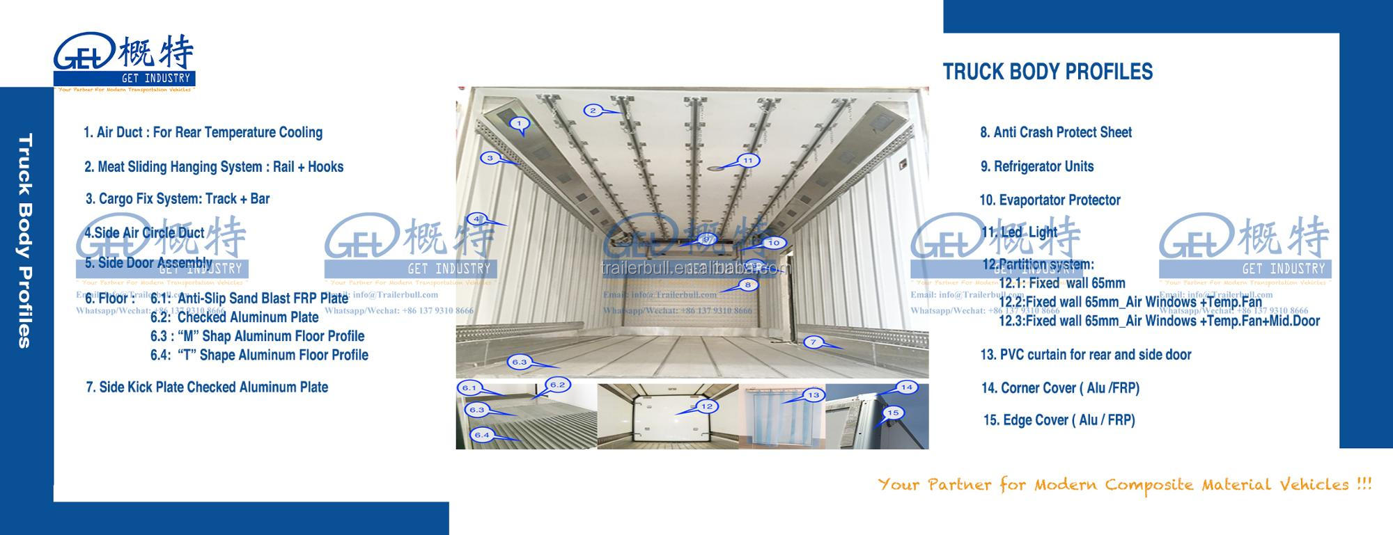 Max Payload 40ft 2 Axles FRP Coated PUR Semi-Trailer Thermoking Carrier for Fresh Fruits and Frozen Meat