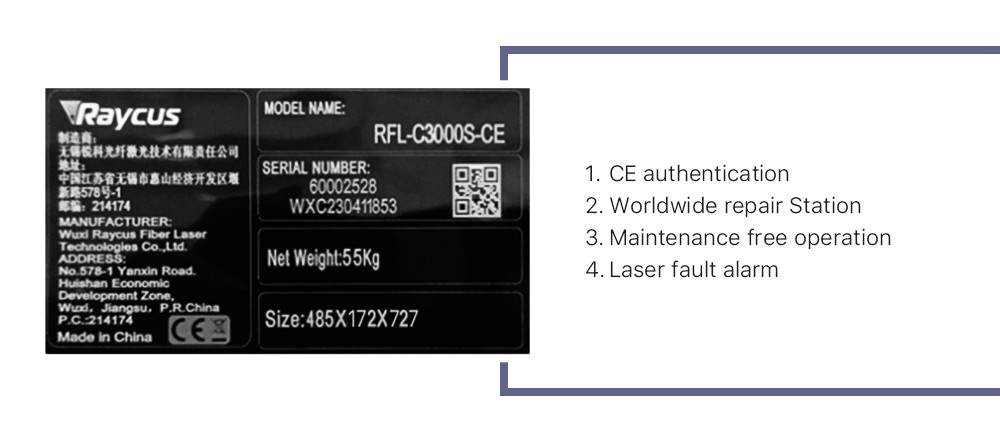 Original Raycus 3000W Laser Source RFL-C3000S CW Fiber Laser for 1064nm Fiber Laser Cutting Machine