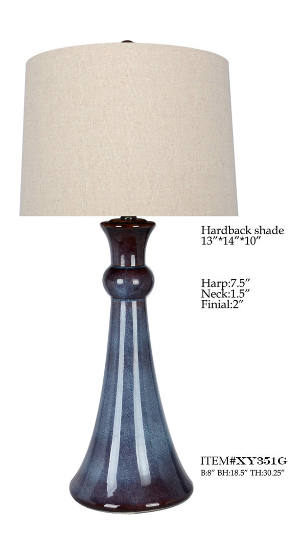 TC Porcelain Simple Modern Table Lamp 14*30.25" Blue White