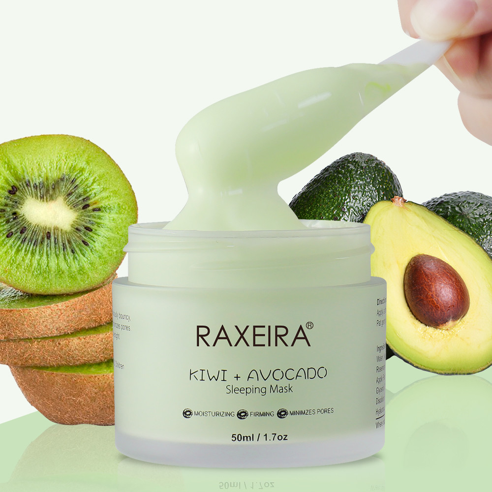 Moisturizing Kiwi Avocado Night Sleep Mask 50ml Green Color