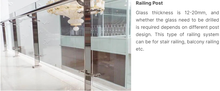 Stair Railings Frameless Glass Balustrade with AS/NZS2208 1996 / SGCC / CE Certification