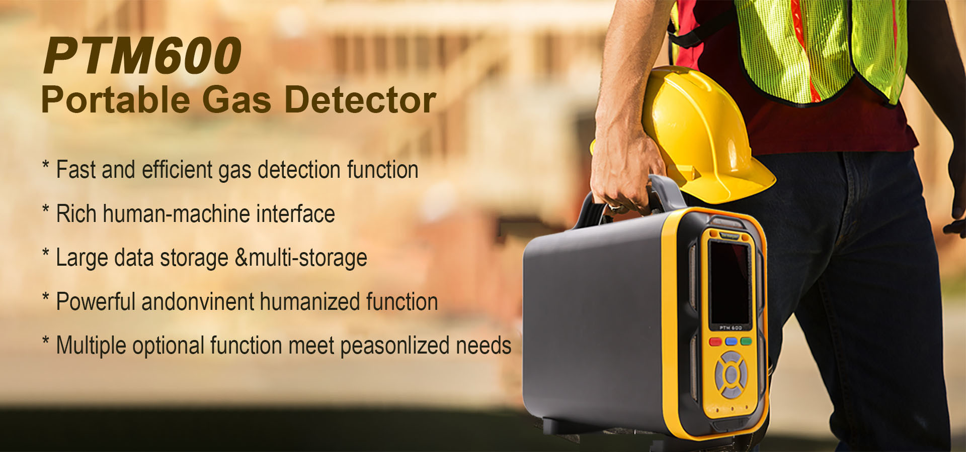 PTM600AQI Mobile Ambient Air Quality Monitor For Pollutant PM Meteorology