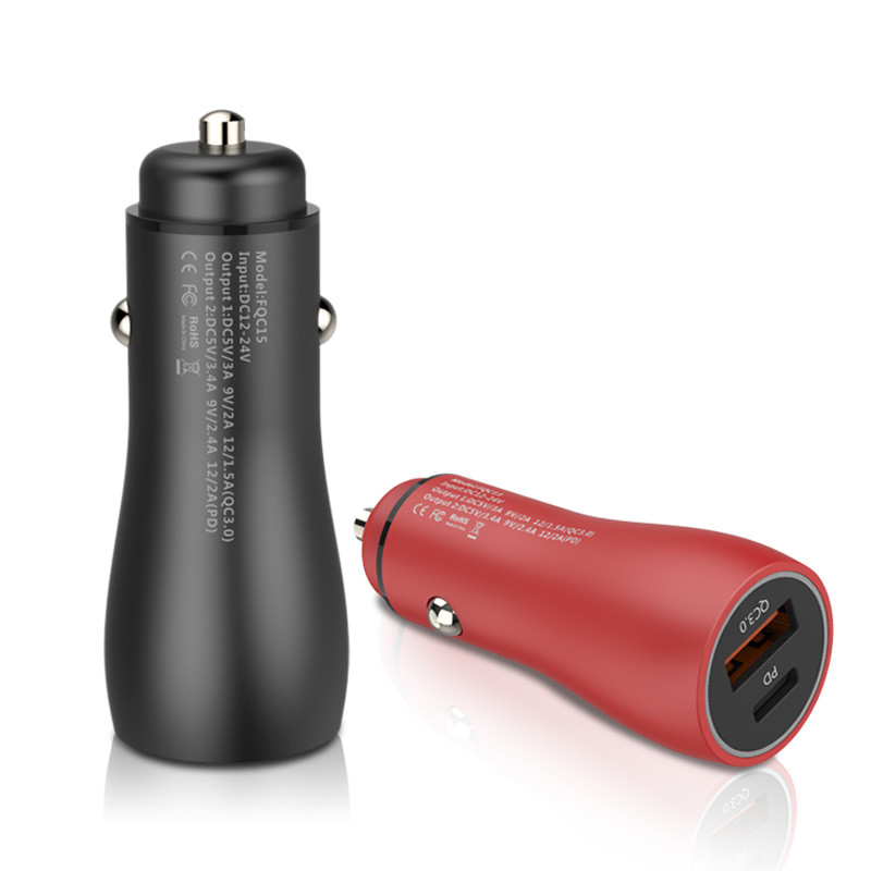 PD+QC3.0 CAR CHARGER FAST USB CAR CHARGER Compatible with all smart phones, type-c fast car charge