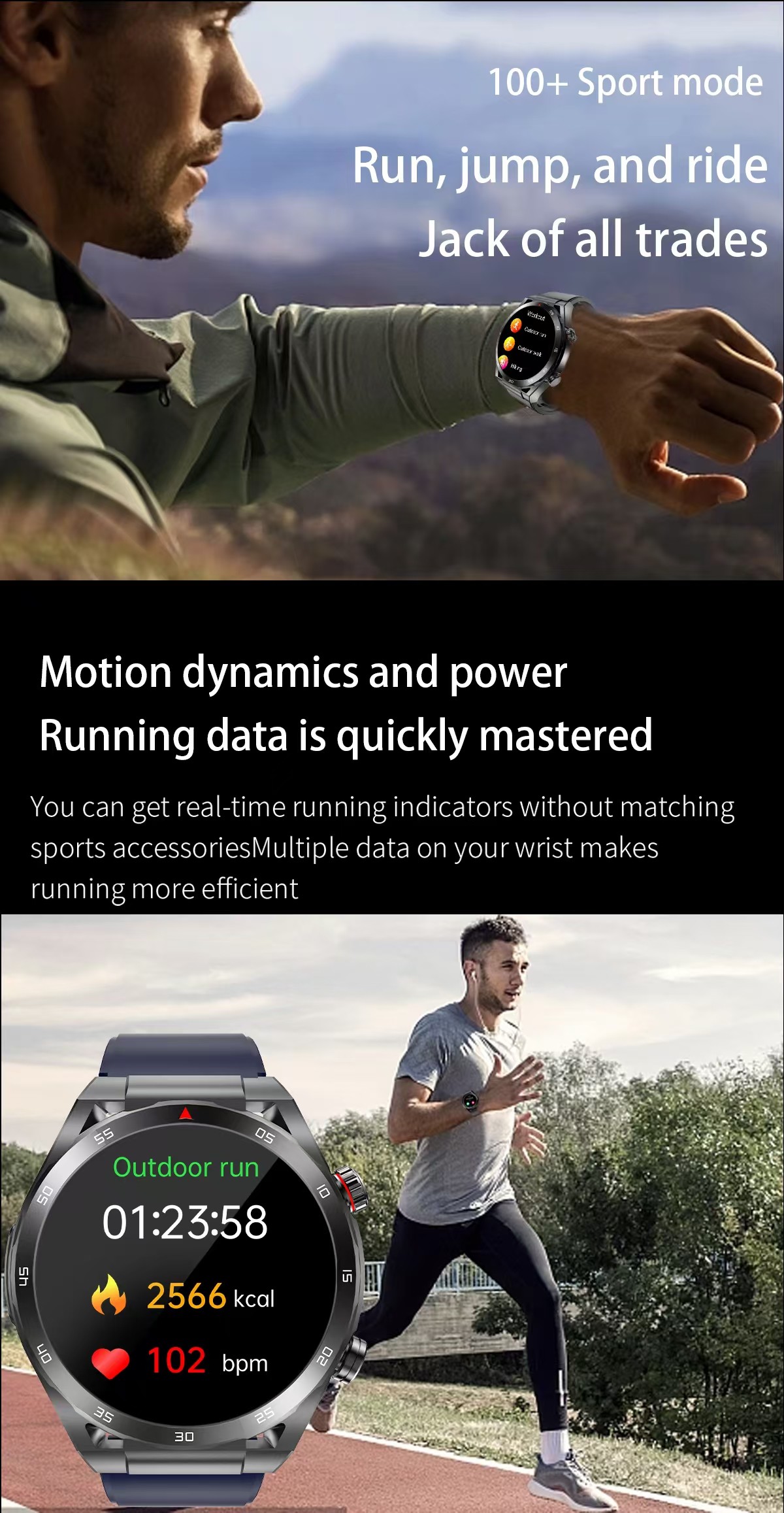 ET450 SmartWatch Blood Press Oxygen Temperature Health Monitoring ECG PPG Smart Watch