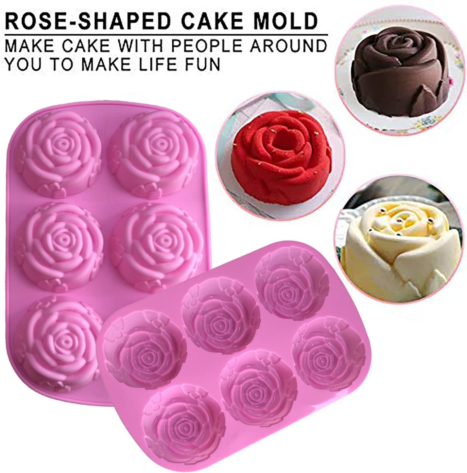Silicone Rose Ice Cube Molds For Cocktails Whiskey XL Rose Flower Ice Cube Chocolate Soap Tray Mold Silicone Party Maker