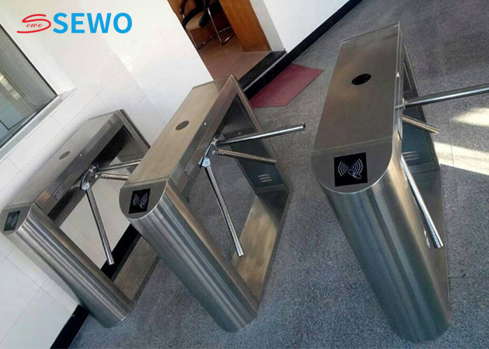 Office Tripod Turnstile Gate Entrance Exit Stainless Steel Waist Height Turnstile