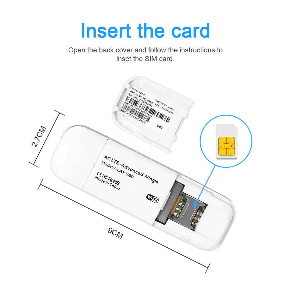 White Olax U80 4G LTE 4G Sim Dongle For All Sim High Speed For CP Home