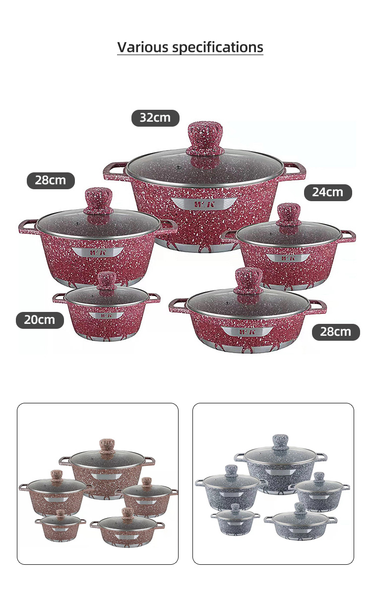 Wholesale 10 Pieces Cooking Pot Set Induction Non Stick Cookware Set Aluminium Kitchen Pot Set