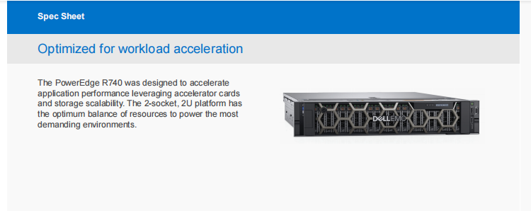 Intel EMC R740 Dell Poweredge 2u Server Low Noise
