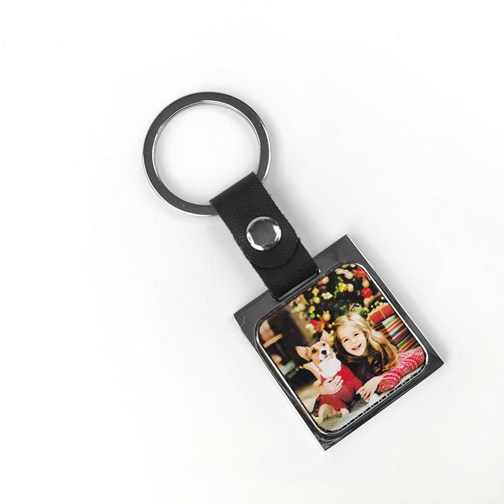 Custom Logo Aluminum Sublimation Keychain Blanks With Printable Metal Insert
