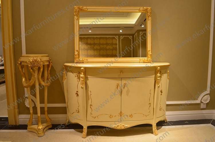 Dining Room Furniture Silver Finish Solid Wooden Cabinet FVC-101