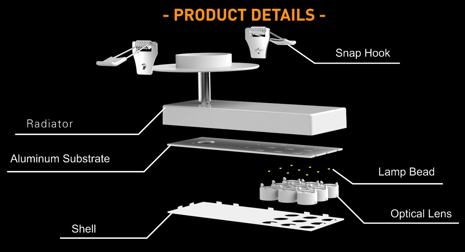 High Brightness LED Down Light , Integrated LED Downlight Color Temperature Optional