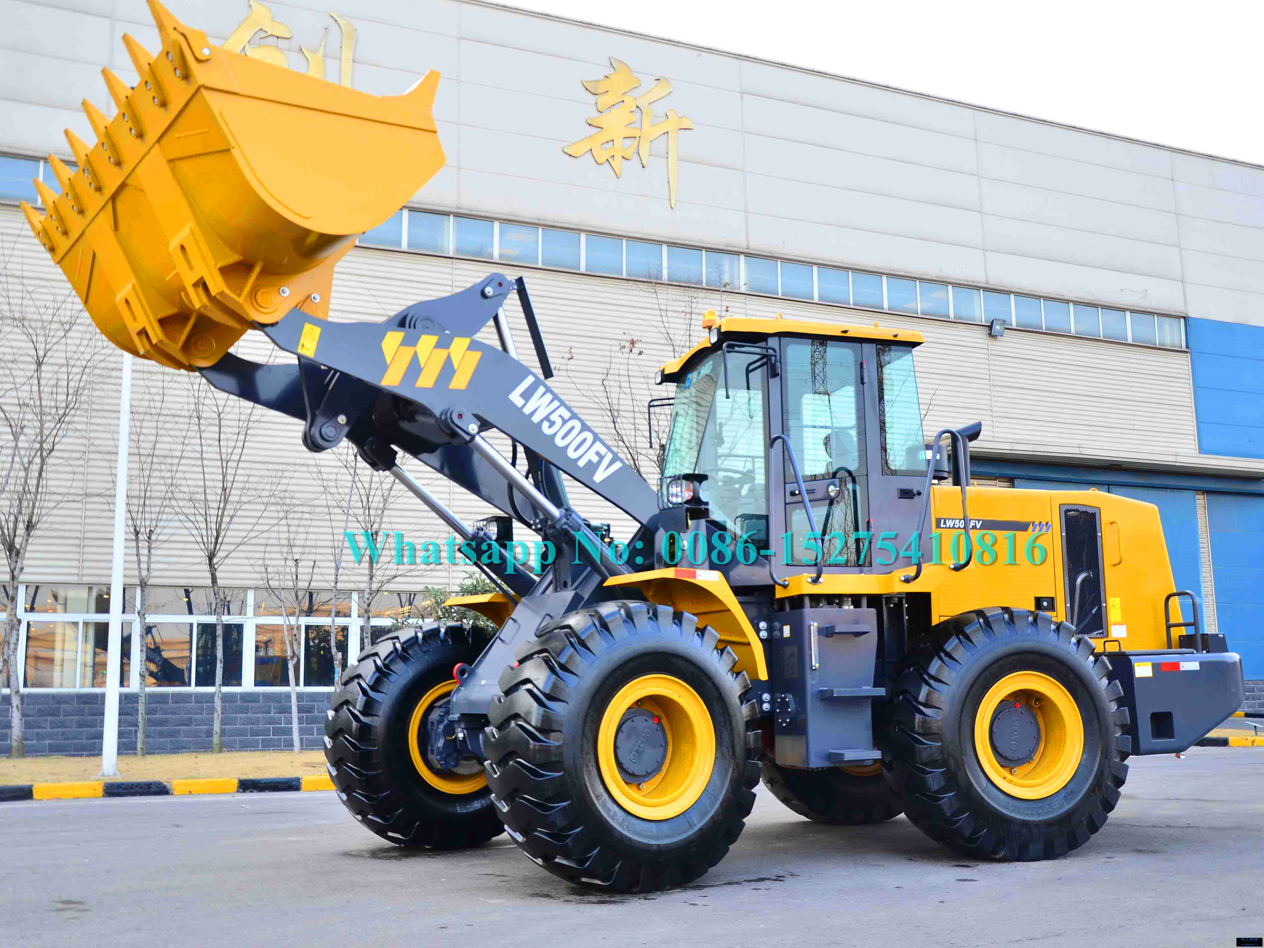 Hydraulic pilot control Heavy Load XCMG LW500FV 5 Ton wheel loader with 3m3 bucket with Shangchai Engine for earthmoving