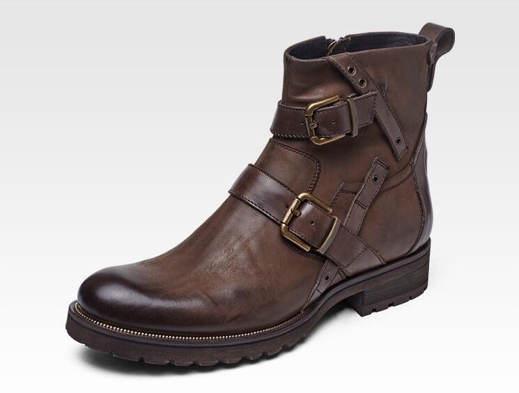 Mens Chelsea Boots Waterproof Mens Black Leather Lace Up Dress Boots