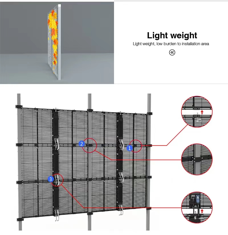 Flexible Soft Curved Curtain Transparent LED Screen 4500cd/M2 Brightness For Concert