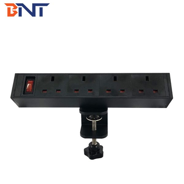 British 4 power office desk clamp power socket strip