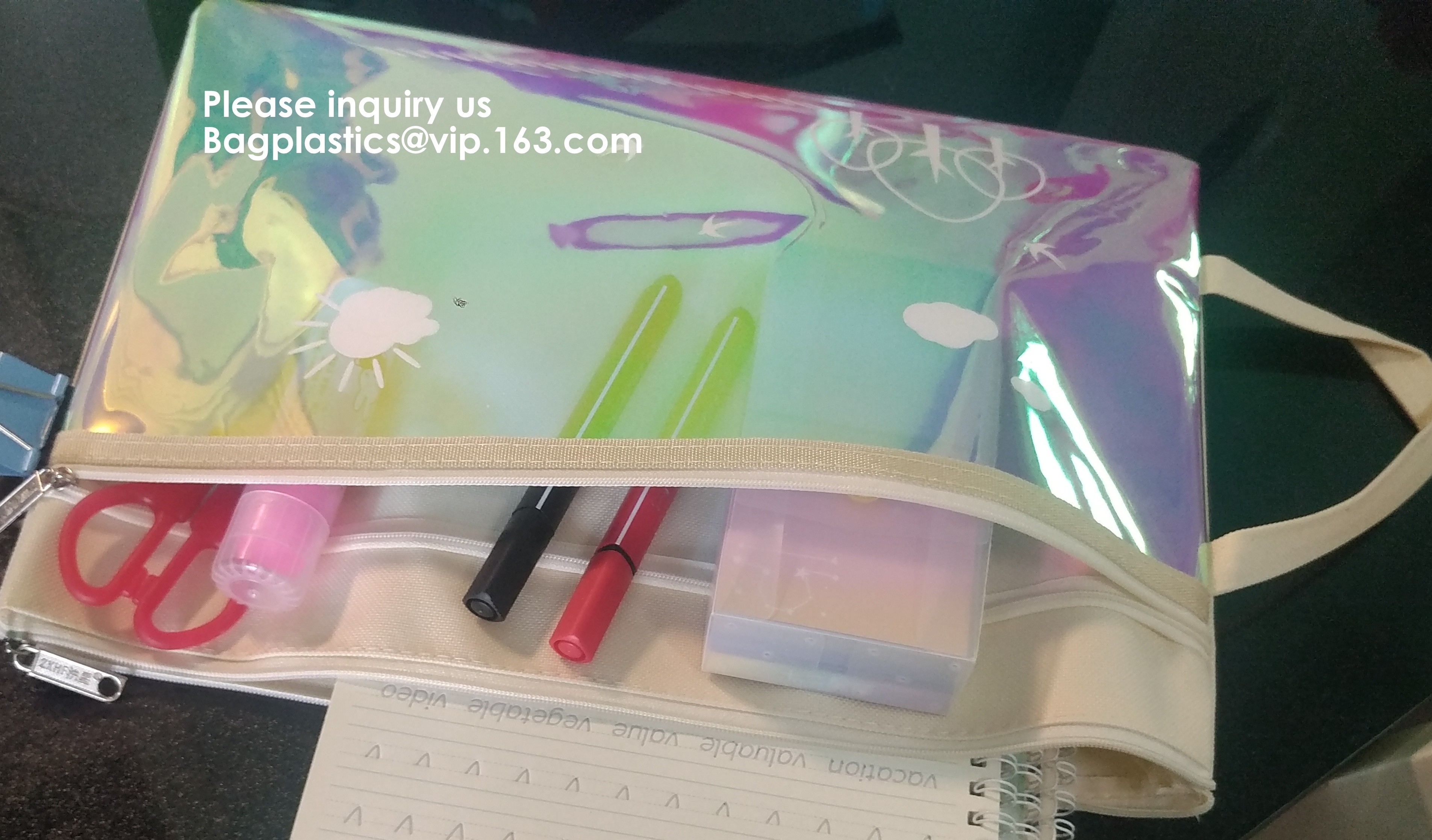 Resealable Clear Reclosable Stand Up Pouches Plastic Seal Zip Lock Bags Poly Bag,gridding document zip bag with metal ho